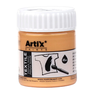 Pack 6 Uds. PINTURA TEXTIL ORO METALIZADO 45 ml