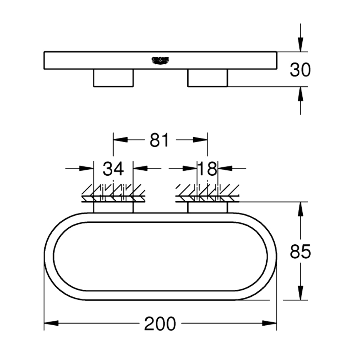 GROHE Anneau porte-serviette Selection finition Chromé