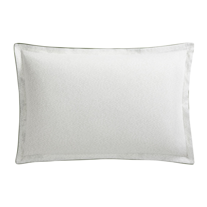 Taie d'oreiller imprimée en satin de coton bio, ENVOLEE, Blanc