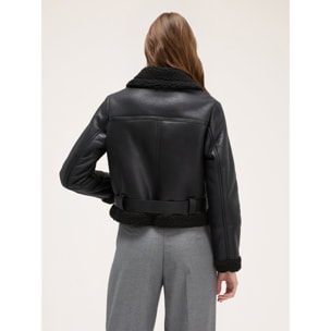 Motivi - Chaqueta efecto borrego - Negro