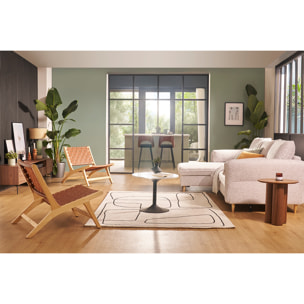 Fauteuil ethnique en bois et sangles tressées marron BONDI