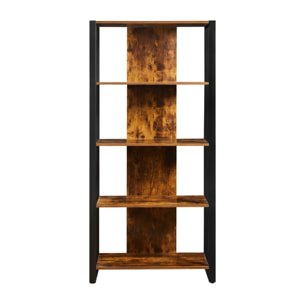 Libreria industrial 5 ripiani con struttura in metallo