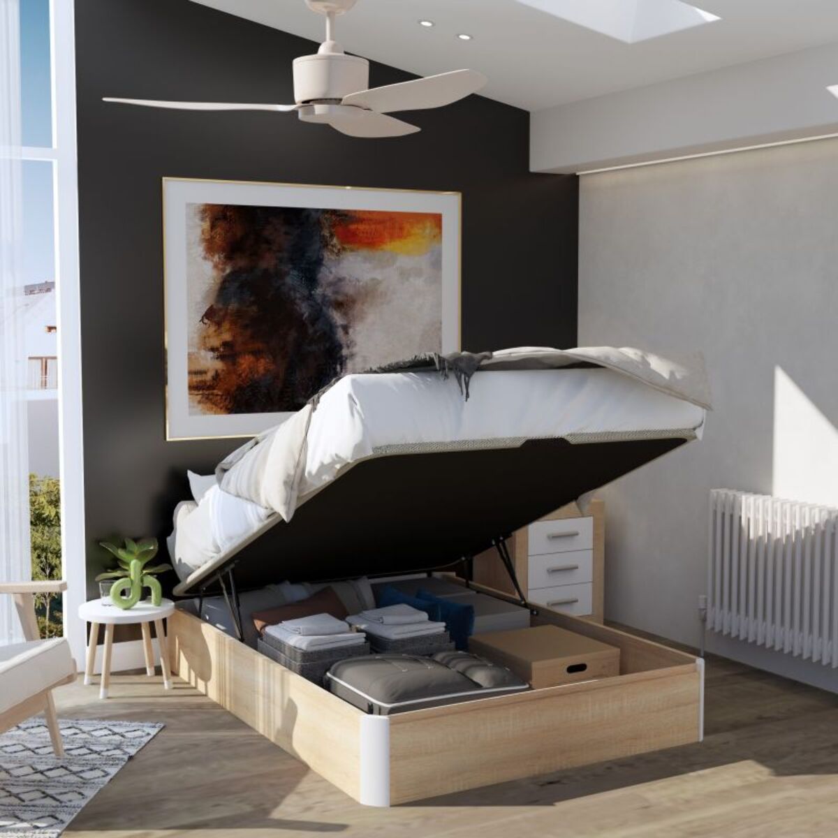 Canapé Luxury 3D Roble - Blanco