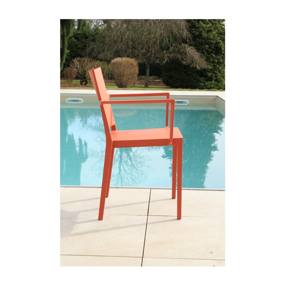 Lot de 2 fauteuils de jardin en plastique - terracotta - LAGOS