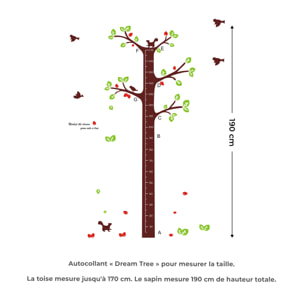 Stickers Muraux décoration adhésifs toise arbre des rêves