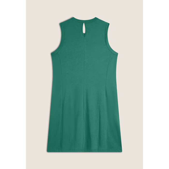 Vestito senza maniche in jersey con dettagli floreali