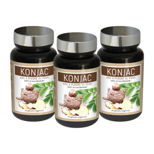 NUTRI EXPERT - Konjac - Réduit la sensation de faim - Contribue à la perte de poids - Riche en Fibres Alimentaires - Complément Alimentaire 100% Extraits naturels de Plantes - Lot de 3 produits