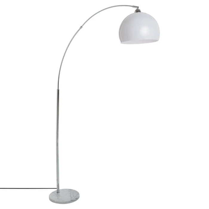 Lampadaire arc "Geda" blanc - socle en marbre H185 cm