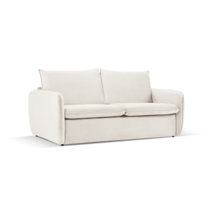 Canapé convertible "Vienna" 2 places en velours beige clair