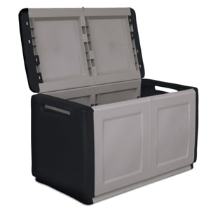 Baúl en polipropileno de 96x57x53cm - 230L color gris oscuro y negro