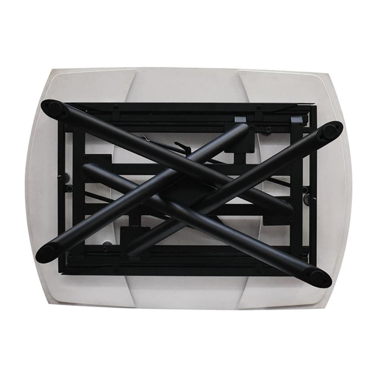 Tavolo BONIFACIO in ceramica bianco statuario e base in metallo verniciato nero, allungabile 120x88 cm - 180x88 cm