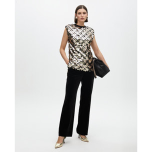 Top corto con paillettes