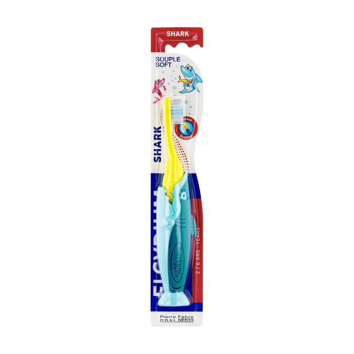 Elgydium Kids - Brosse à Dents Shark Enfant  2-6 Ans Souple