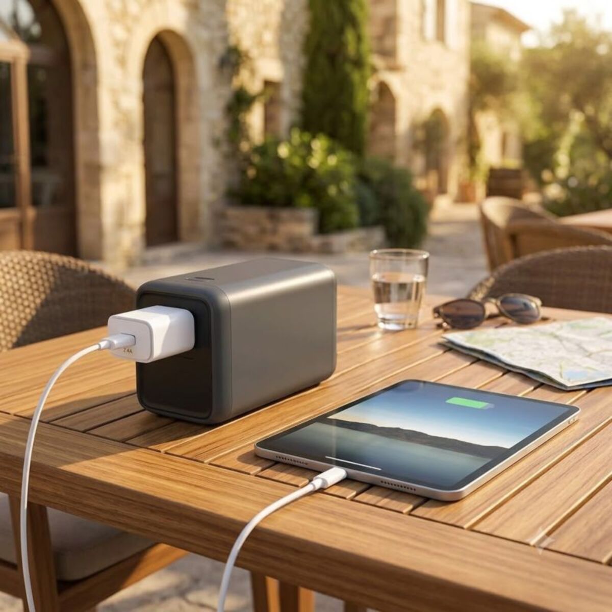 Chargeur + câble ESSENTIELB 12W USB-A + Câble lightning 1M Blanc compatible iPhone 17 16 15 Pro Max et Samsung Galaxy