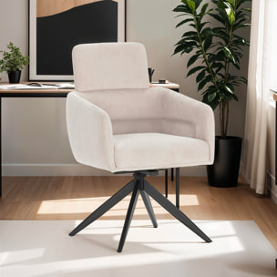 Lot de 2 fauteuils pivotants en tissu - ALVAR
