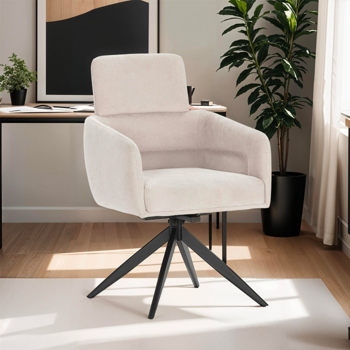 Lot de 2 fauteuils pivotants en tissu - ALVAR