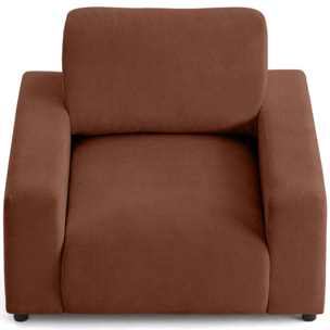 Pivoine - fauteuil en velours texturé - Terracotta