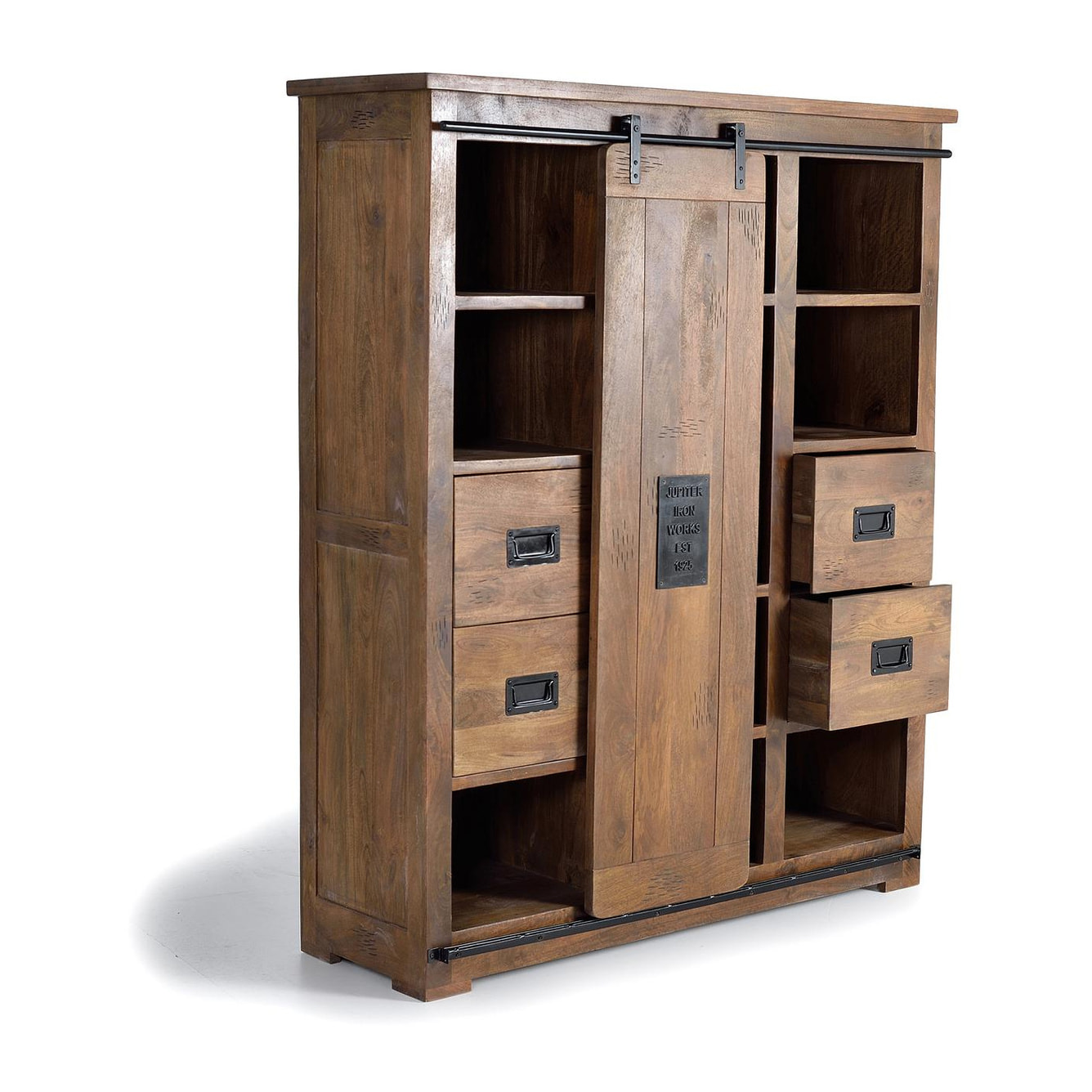 Alacena de Madera de Mango 140 Cm Estilo Industrial