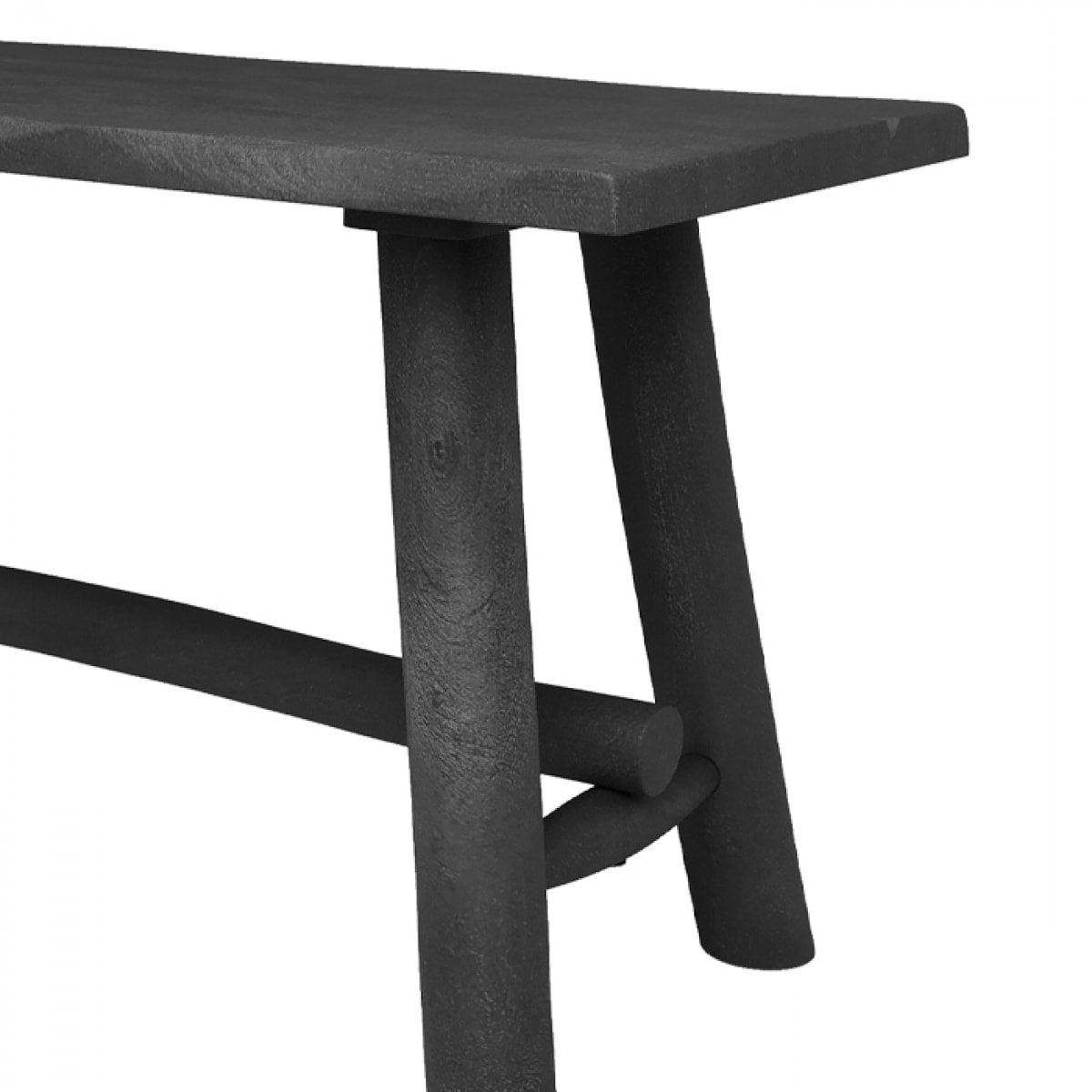 Banc noir en bois de manguier 110 cm - Toxis
