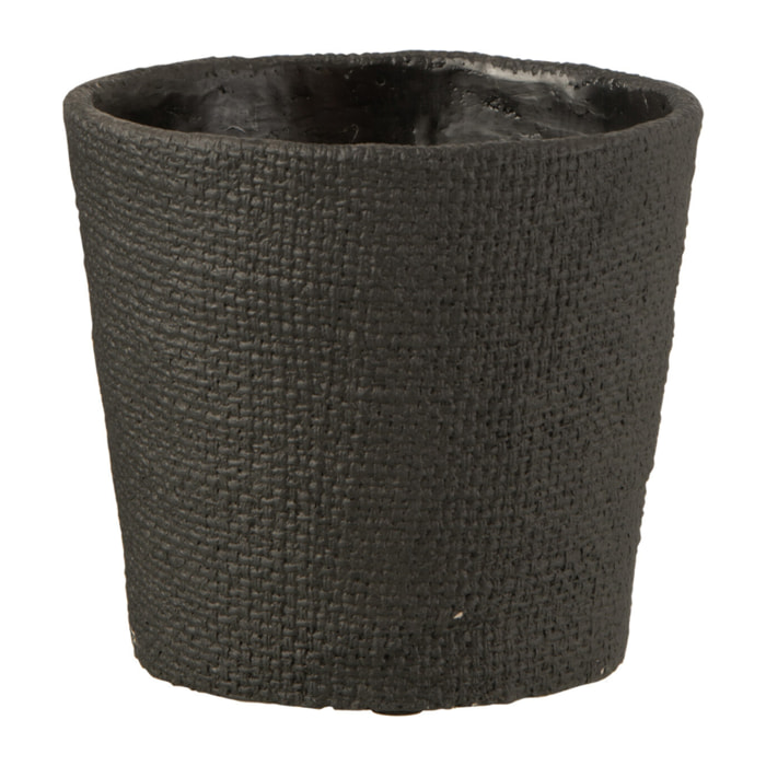 J-Line cache-pot Bar - ciment - noir - medium - Ø 16.5 cm