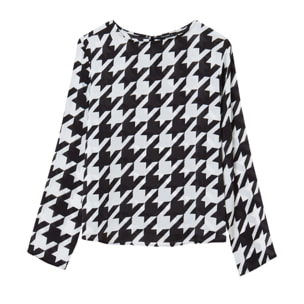 Blusa in pied de poule