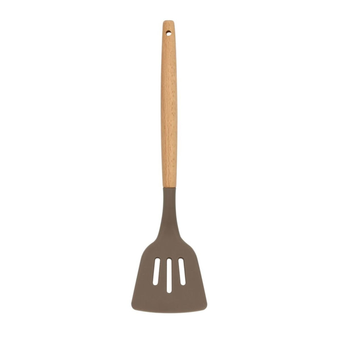 Spatule ajourée en silicone et manche en bois  ELIOTT