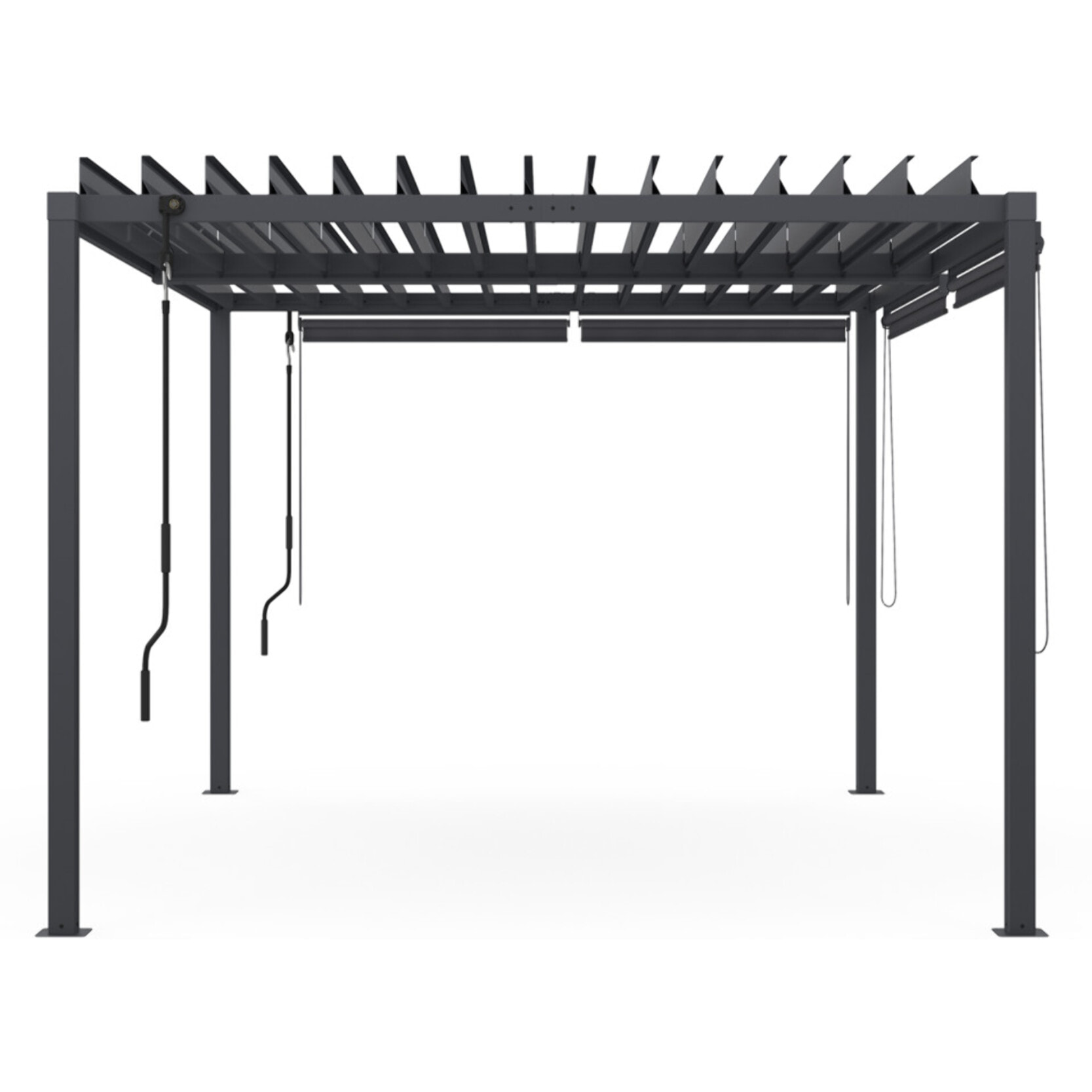 Pergola bioclimatique en acier polycarbonate 3x4m avec stores