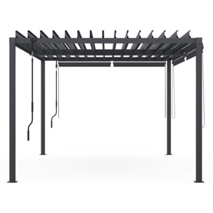 Pergola bioclimatique en acier polycarbonate 3x4m avec stores
