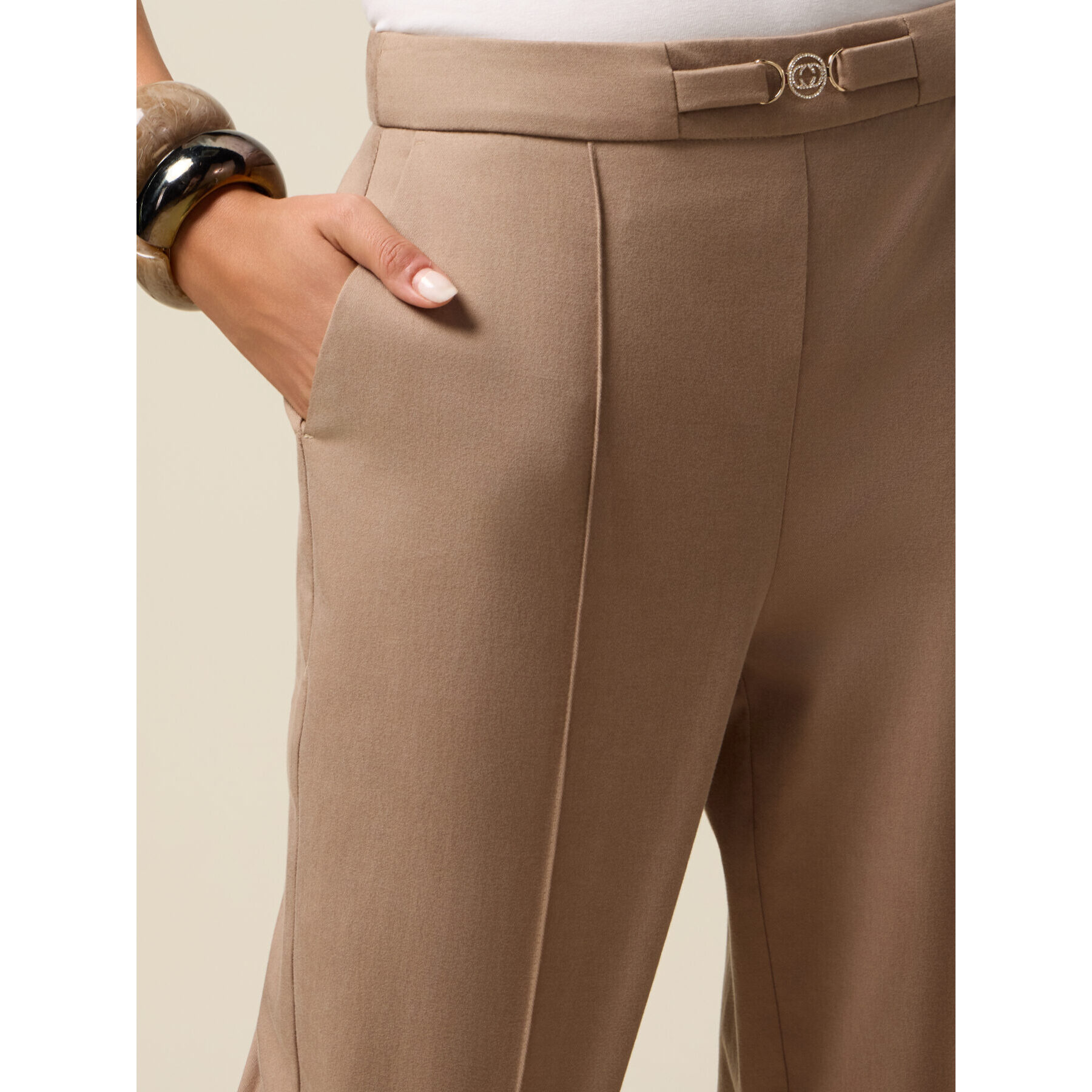 Oltre - Chinos con dettaglio in vita - Beige