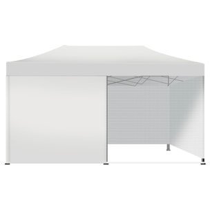 Taman Tenda / Gazebo Per Giardino 3X6 Impermeabile Pieghevole Per Fiere E Mercati Con Teli Laterali Colore Bianco