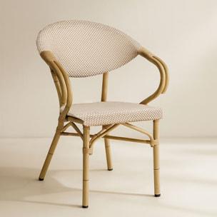 Lot de 2 fauteuils de table en textilène beige AMALFI