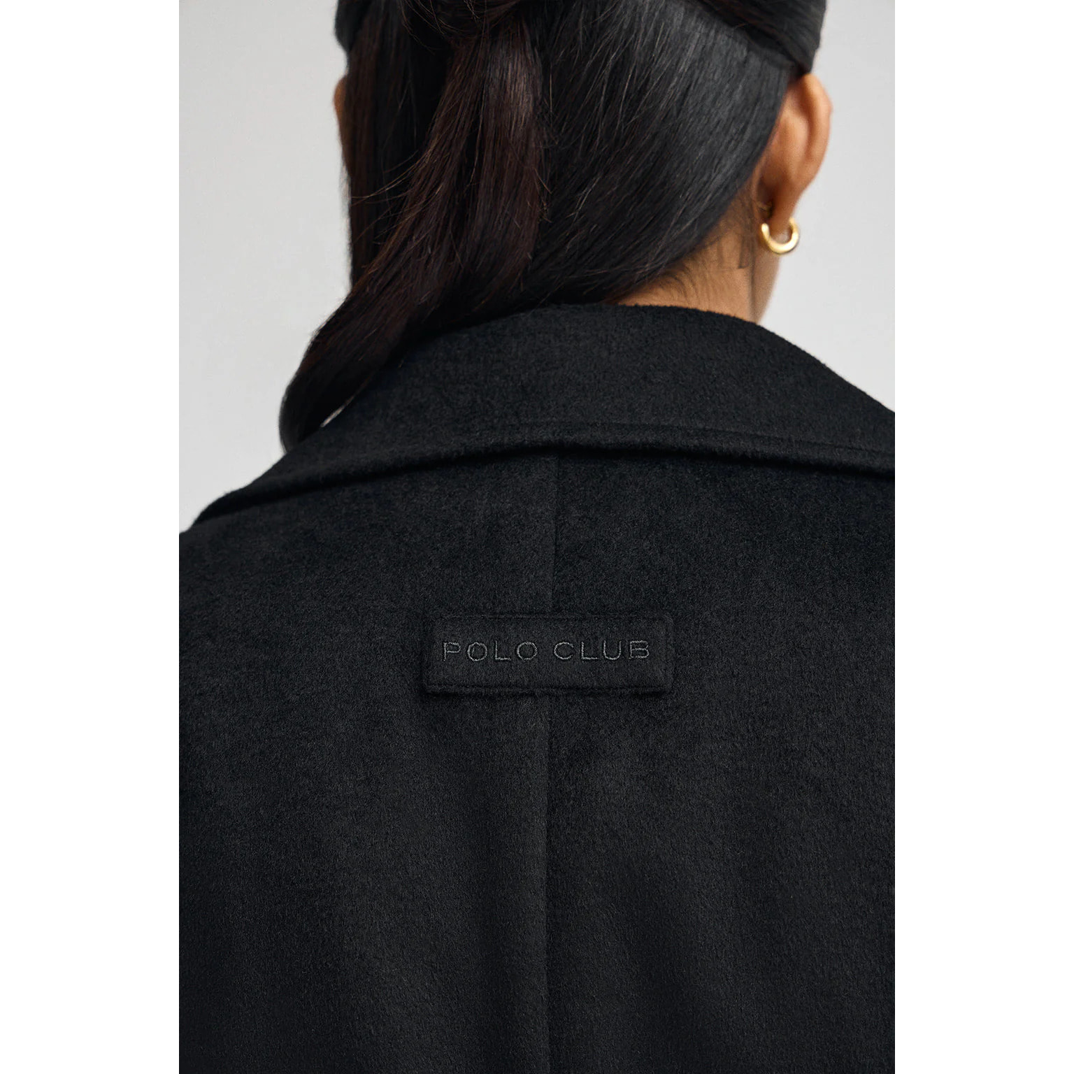 Giaccone Camila Coat nero con logo Polo Club