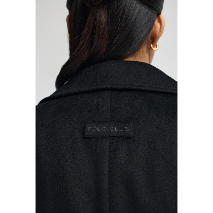 Giaccone Camila Coat nero con logo Polo Club