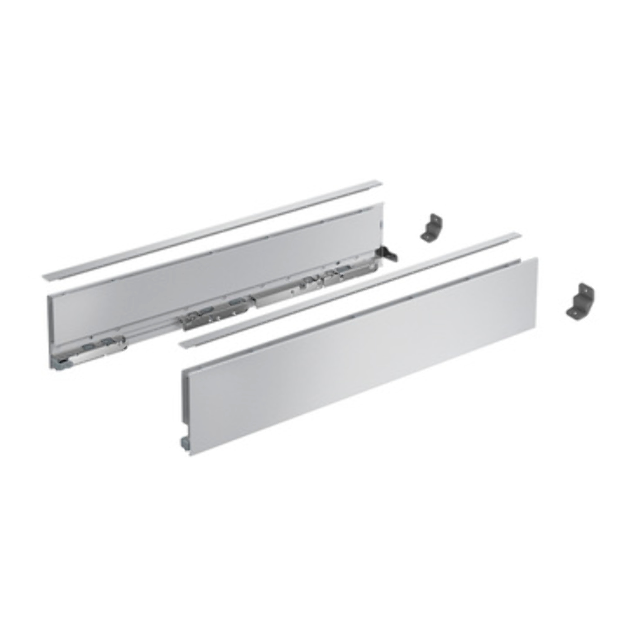 Profilé latéral de tiroir AvanTech YOU, H101mm x L450mm, argent, gauche et droite - HETTICH - 9353339