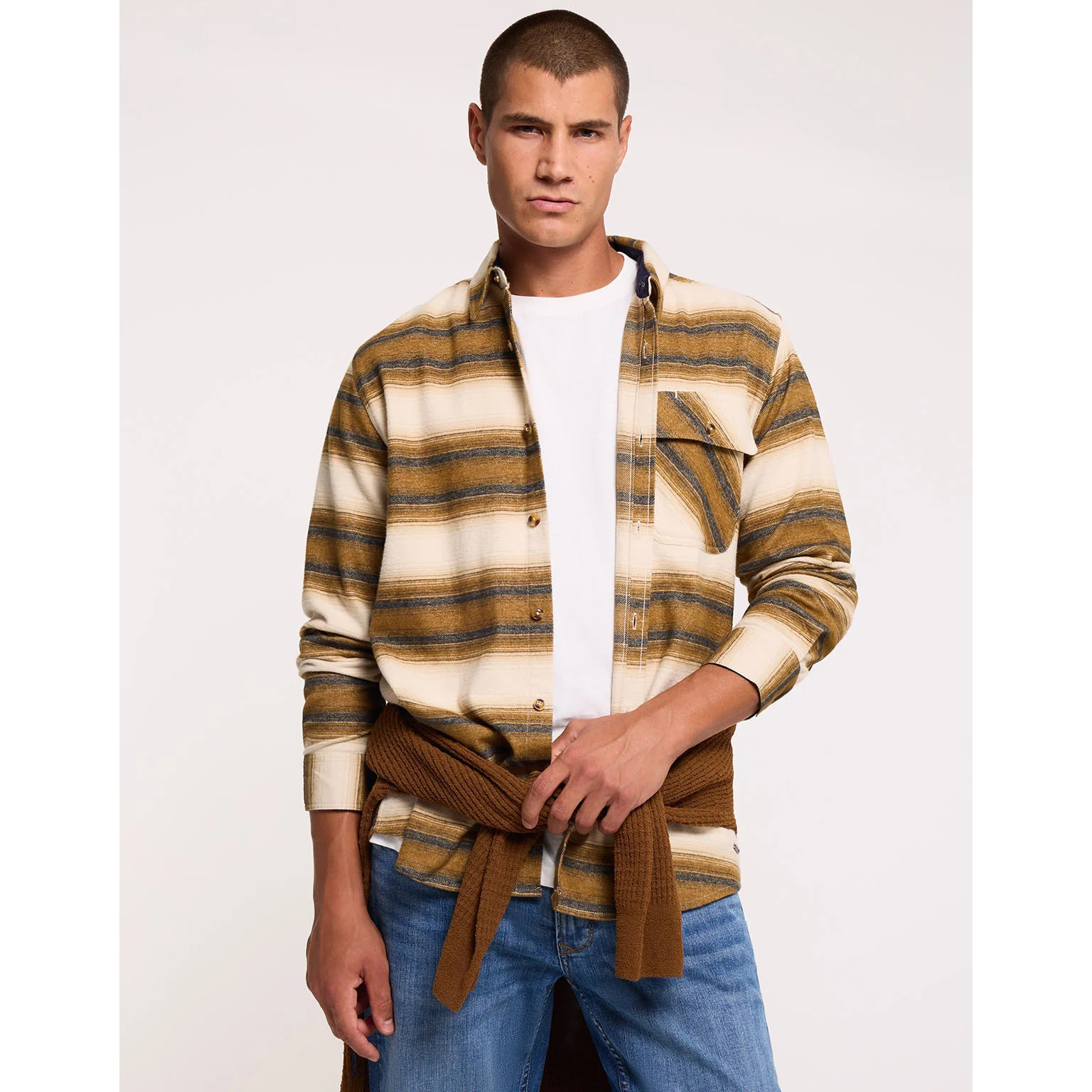 Sobrecamisa a Cuadros Marrón - Ramba