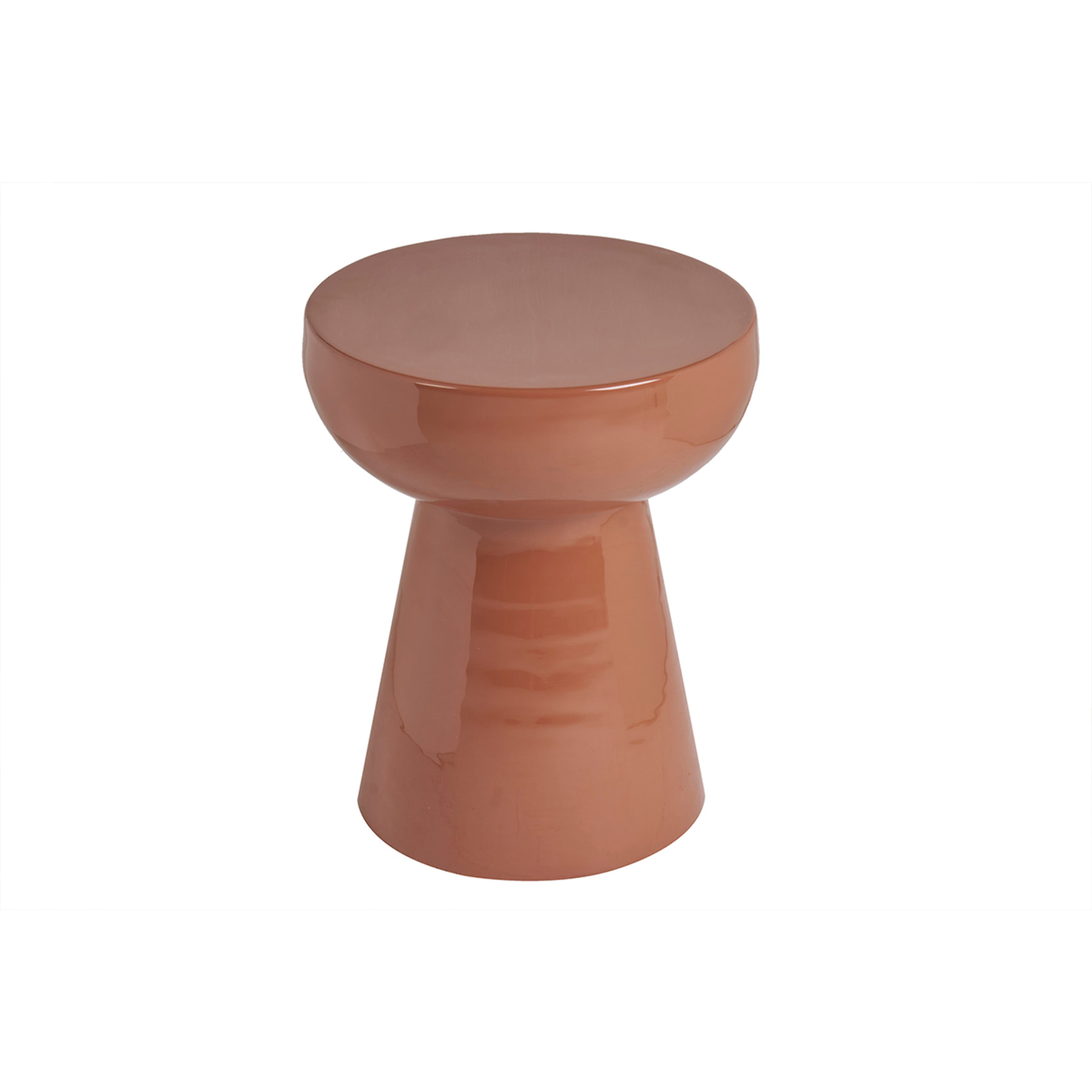 Table d'appoint ronde en métal émaillé terracotta D34 cm MOGOU