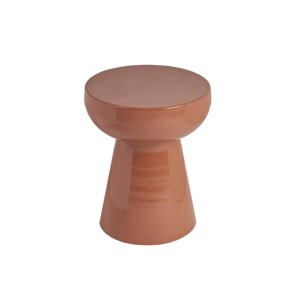 Table d'appoint ronde en métal émaillé terracotta D34 cm MOGOU