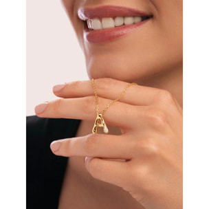 Collar Personalizado Letter Brillante Baño Oro