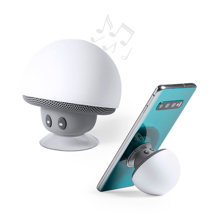 Altoparlante Bluetooth 5.0 dal design a fungo. Potenza sonora 3W. Batteria da 200 mAh