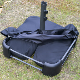 Parasol double rectangulaire – Grande zone d'ombre – Base incluse