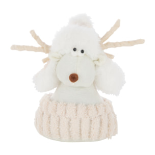 J-Line figurine Renne - polyrésine - blanc/ecru - small