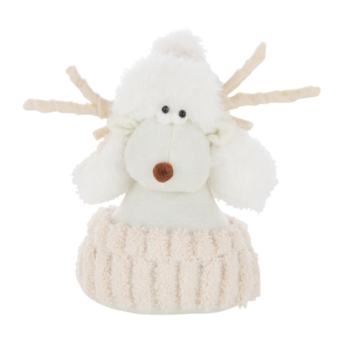 J-Line figurine Renne - polyrésine - blanc/ecru - small