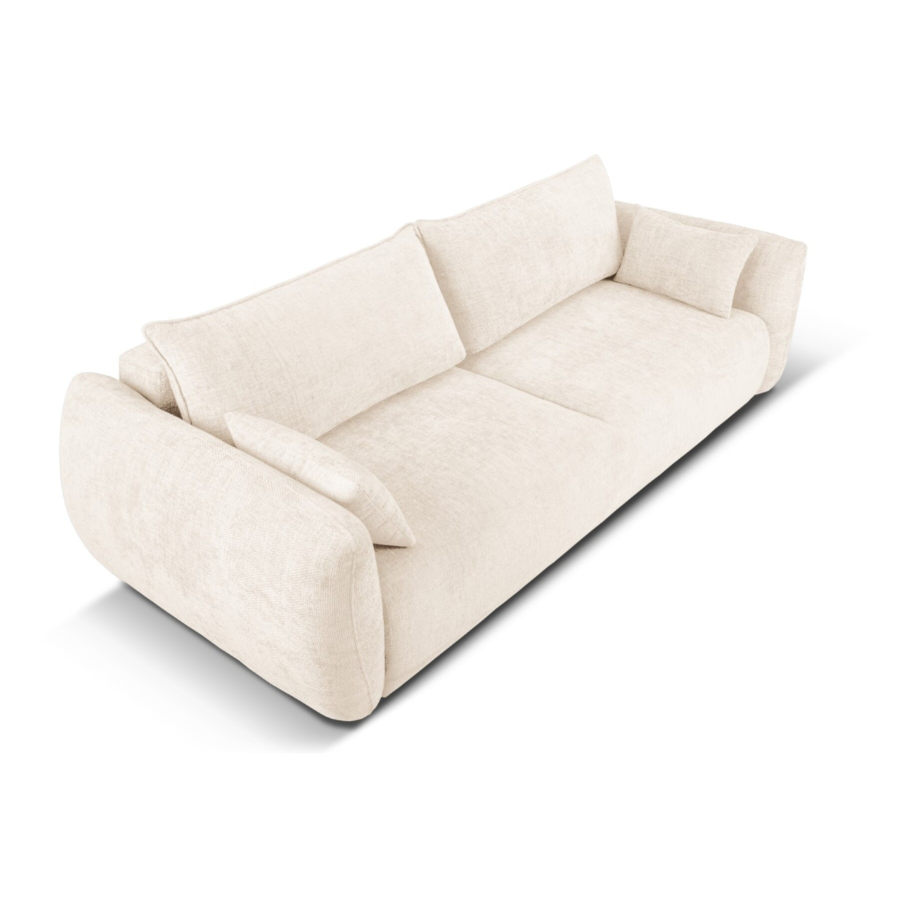 Canapé convertible avec coffre de rangement "Matera" 3 places en chenille beige clair