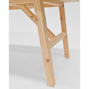 Table à manger en bois massif ton naturel en différentes tailles
