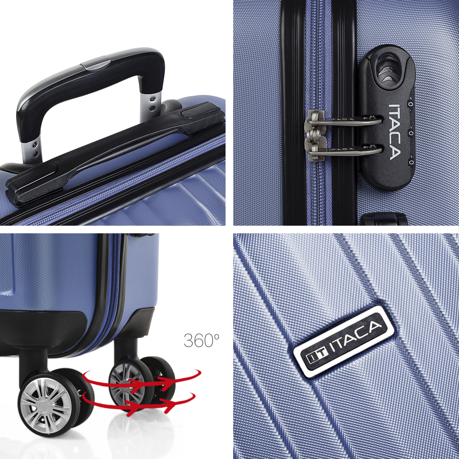 Maleta Itaca Sevron Set 2 Unidades Azul Zafiro