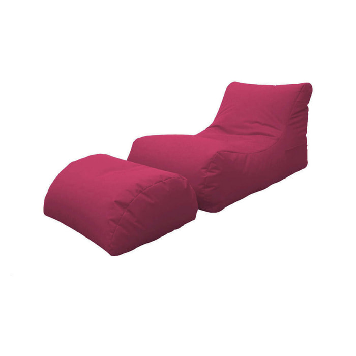 Pouf Alton, Poltrona multiuso, Poltroncina sacco, Pouf poggiapiedi, Made in Italy, 120x80 h60 cm, Fucsia