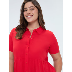 Fiorella Rubino - Vestito Smile corto in mussola - Rosso