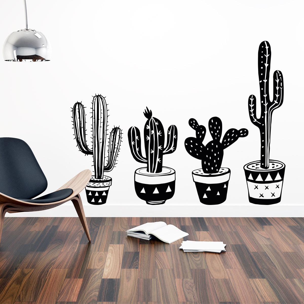 Stickers muraux | Sticker Mural Autocollant - BOHÈME 4 CACTUS MEXICAIN - adhésifs fond transparent