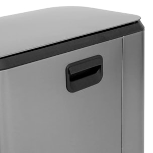 Poubelle en inox finition mat 50L