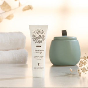 EFFIDERM - Crème Riche Anti-Âge - Formule à base de CellRepulp Complex - Beurre de Karité et Huile d'Amande douce - Peaux Matures - Tube 50 ml en plastique recyclé